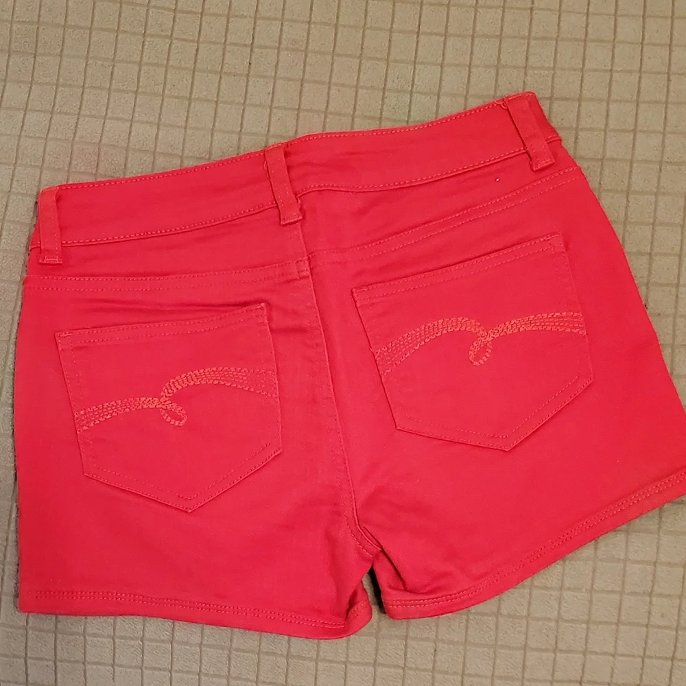 JUSTICE GIRLS Bright Red Stretch Denim Shorts Size 14